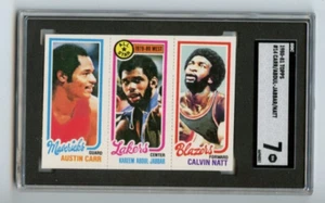 1980-81 Topps Kareem Abdul Jabbar Lakers Austin Carr #14 🚀😳💥 SGC Graded 7 - Picture 1 of 2