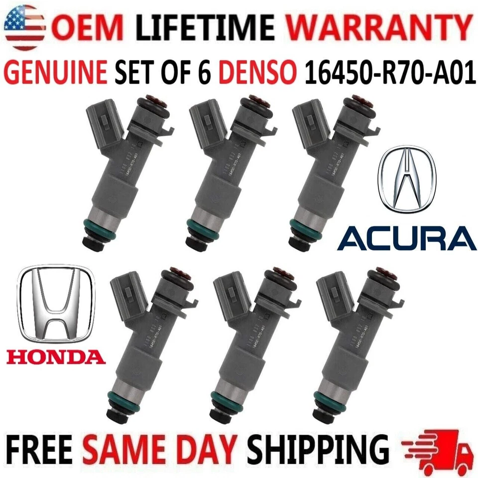 Inyectores de combustible OEM NUEVOS DENSO x6 para Acura Honda 2008-2016 3,5 L 3,7 L V6 Foto 1 de 4
