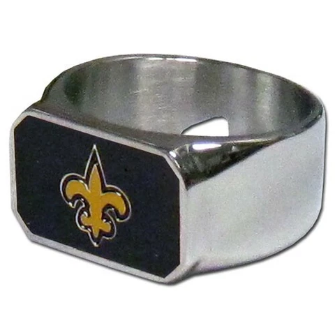 New Orleans Saints Steel Ring Bottle Opener Size 10 - NFL Football Cover