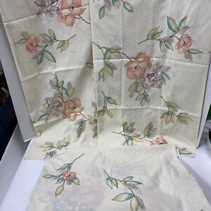 Vintage FIELDCREST KING Fitted SHEET FLORAL Pair PILLOWCASES (ln)