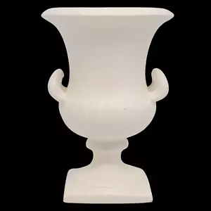 Vintage Shorter & Sons White Pottery Urn Vase – 2 Handles, Classic Design, 7" - Picture 1 of 12