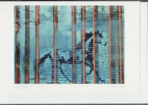 BLUE STALLION - by Chickasaw Oklahoma native Bill Hensley - New 6" x 9" Art Card - Picture 1 of 1