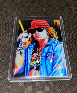 AXL ROSE Guns n Roses ACEO Artist Handmade Refractor Holo Foil Card gnr