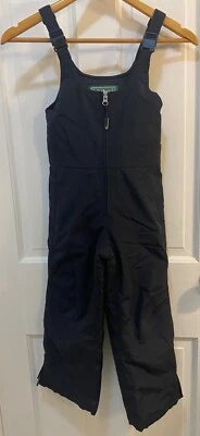 LL Bean Babero de Esquí Niños 5-6 Overall Pantalones de Nieve Forrados Negros Aislados Snowboard Foto 1 de 4