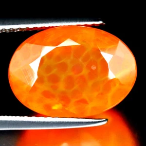 4.74 ct Eye-popping Oval Cut (14 x 10 mm) Heated Orange Fire Opal Loose Gemstone - Picture 1 of 2