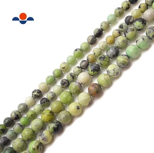 Light Green Chrysoprase Smooth Round Beads 4mm 6mm 8mm 10mm 15.5" Strand - Picture 1 of 3