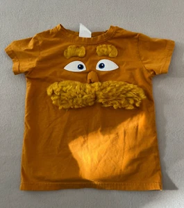 Lorax T-shirt Boys Small Orange Mustache Costume Crew Neck Short Sleeve - Picture 1 of 8
