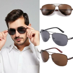 Bifokale Lesebrille Metall Lese Sonnenbrille +1,0 1,5 2,0 2,5 3,0 3,5 Herren F - Bild 1 von 11