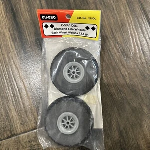 One Pair 2-3/4in RC Airplane Foam Wheels w/Plastic Hub Du-Bro Diamond Lite - Picture 1 of 5