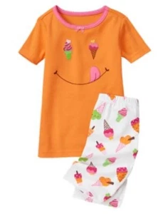 GYMBOREE SLEEPWEAR SMILEY ICE CREAM 2pc PAJAMAS GYMMIES 6 12 18 3 4 5 6 7 8 10 1 - Picture 1 of 1