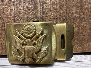 Solid Brass Made In USA Belt Buckle US Army Patina - Picture 1 of 6