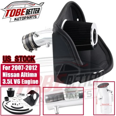 For Nissan Altima 3.5L V6 Engine 2007-12 Heat Shield Filter Cold Air Intake Kit Foto 1 de 4
