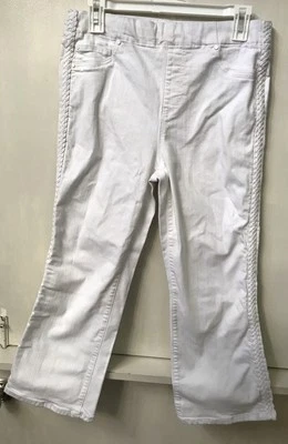 Pantalones de mezclilla Liverpool blancos con detalle lateral recortados talla 8 Foto 1 de 4