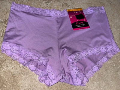NWT Maidenform One Fab Fit Lace Trim Boyshort Purple Microfiber Panty Sm/5 - Image 1 of 2