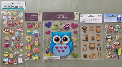 Lot of 5 Packages of OWL Stickers! Sticko, Paper House, Etc - Image 1 of 4
