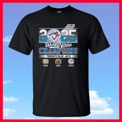 ENVÍO GRATUITO - Toronto Blue Jays 3X Campeones de la Serie Mundial 2025 Todos los tamaños para fanáticos Foto 1 de 4