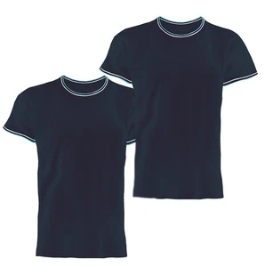 2er Pack Herren Fashion Fit Tipped Tee Kurzarm Oberteil T-Shirt T-Shirts - Bild 1 von 5