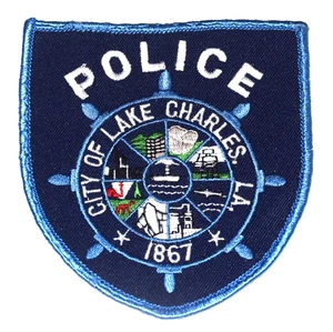 LAKE CHARLES LOUISIANA Police Patch SHIPS WHEEL CITY SEAL LOGO USED  - Picture 1 of 1