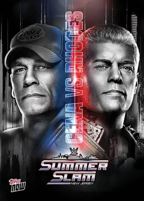 Pôster 2025 Topps Now WWE John Cena Cody Rhodes SummerSlam sem moldura - Imagem 1 de 4