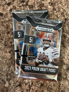 2023 NFL Panini Prizm Draft Picks Football 5 Cards Per Pack LOT (2) Autos Rc's - Bild 1 von 1