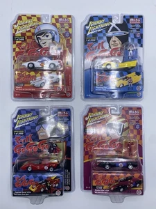 Johnny Lightning 1/64 Speed Racer Set Of 4 With Figures - Picture 1 of 6