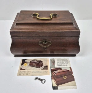 Colonial Williamsburg Restoration Virginia Metal Crafters Mahogany Box With Key - Picture 1 of 7