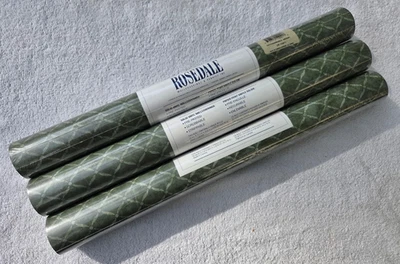 Rosedale Solid Vinyl Wall Coverings Wallpaper 55 sq ft 20.5"x33ft Green 3 Bolts - Image 1 of 4