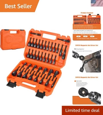 1/4" Hex Shank Magnetic Nut Driver Set - 39 Pieces for Home & Professional Use - Image 1 of 4