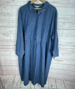 Woman Within Größe 38 W Langarm Jeans Jeanskleid Neu ohne Etikett Prairie Modest - Bild 1 von 10