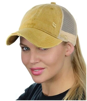 C.C Ponycap Messy High Bun Ponytail Adjustable Mesh Trucker Baseball CC Cap Hat - Image 1 of 4