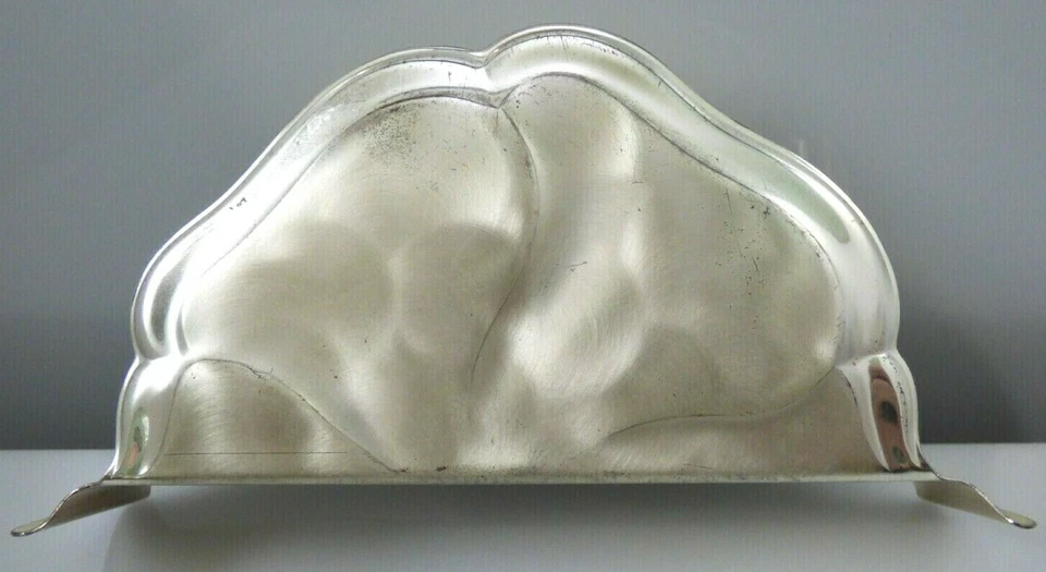 Silver Plate Metal Napkin Letter Card Holder IKORA Brushed Germany WMF Vintage - Image 1 of 4
