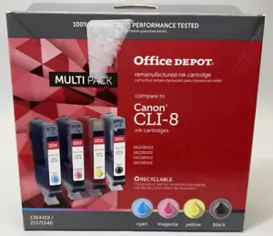 Office Depot for Canon CLI-8 Multipack Ink Cartridges Pixma IP4200 4-Pack Color - Picture 1 of 4