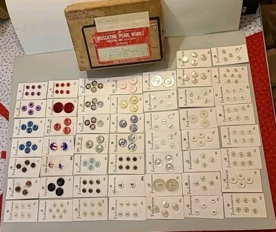 RARE Vintage Variety Buttons on cards in original box from factory~New Old Stock - Image 1 of 4