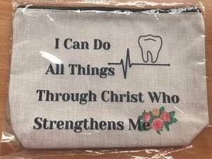 I Can Do All Things Through Christ Who Strengthens Me Cosmetic Bag Make Up Bag - Picture 1 of 1
