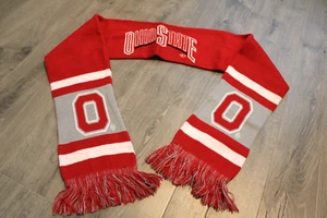 Sciarpa collo frange Forever Ohio State University maglia rosso bianco grigio 67x7" - Foto 1 di 11