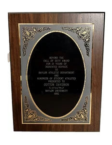 Vintage Baylor Bears Framed Cotton Davidson Award 21 Years at Baylor 1992 - Picture 1 of 2