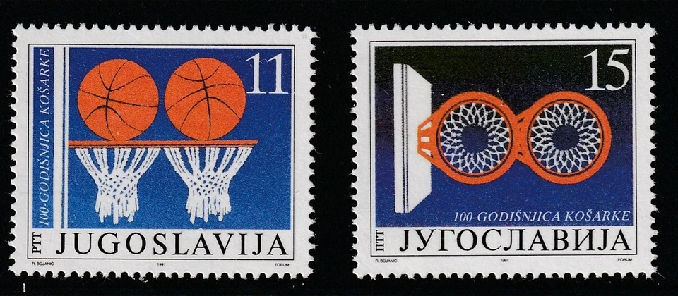 Baloncesto Yugoslavia 1991 Sc # 2104-05 MNH OG Foto 1 de 1