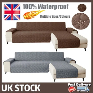 Quilted Sofa Cover 4 Seater Sofa Non Slip Covers Furniture Pet Protector All - Picture 1 of 16