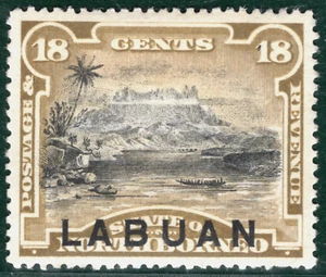 North Borneo LABUAN QV Stamp SG.72 18c (1896) MOUNT KINABALU Mint c£55 EBLUE42 - Picture 1 of 6