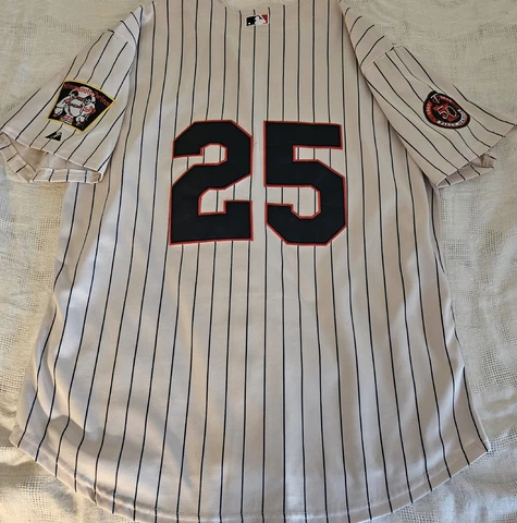 Jim Thome Byron Buxton #25 Minnesota Twins Throwback Jersey Sz XXXL Majestic Cover