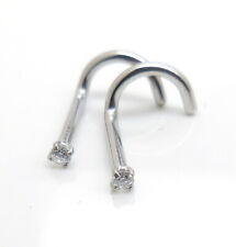 Pair Gold Tone Nose Screw 18G 20G Rings Ring Stainless Clear CZ 1.5-3mm Stud NEW