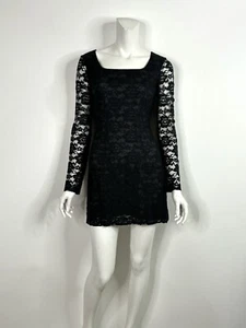 Vtg Dolce & Gabbana Black Lace Mini Dress S - Picture 1 of 6