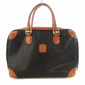 Bally Handtasche eckig Leder Tasche mit geprägtem Logo grau braun / mm Damen - Bild 1 von 10