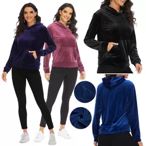 Women's Slim Fit Solid Color Soft Hoodie Sport Tracksuit Spring Warm Coat Tops - Picture 1 of 16