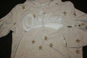 NEW OshKosh Girls Hoodie Gold Star Glitter Logo Sweatshirt NWT 3T 4T 7 yr - Picture 1 of 3