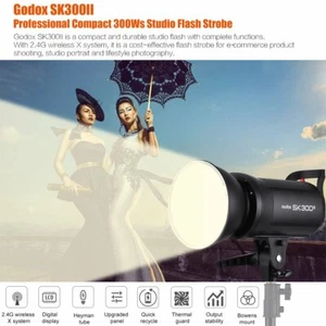US Godox SK300II 300W Fotografía 2.4G X System Studio Flash Strobe Light Head - Imagen 1 de 12