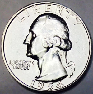 ⭐️1954⭐️SILVER WASHINGTON⭐️KEY DATE⭐️MOST EXCEPTIONAL EXAMPLE EVER⭐️GEMBU⭐️ - Picture 1 of 2