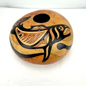 Jarrón de calabaza de 10 pulgadas PNW Salmon RIDGE Breckinridge Designs arte ligero - Imagen 1 de 10