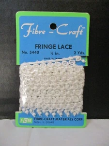 Vintage Faser-Bastel Fransen Spitze Nr. 5440 1/2" breit 2 Yards neue FCM-Materialien neu aus altem Lagerbestand - Bild 1 von 3