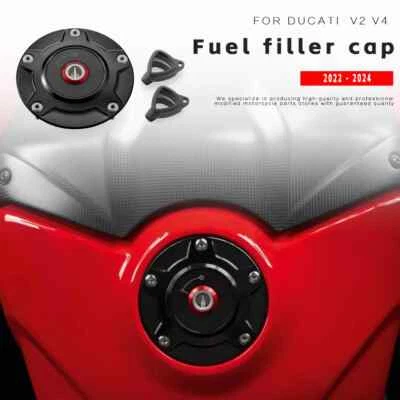 Tapa de tanque de combustible negra para Ducati Panigale V4 V2 Streetfighter V4 V2 2022 2023 2024 Foto 1 de 4